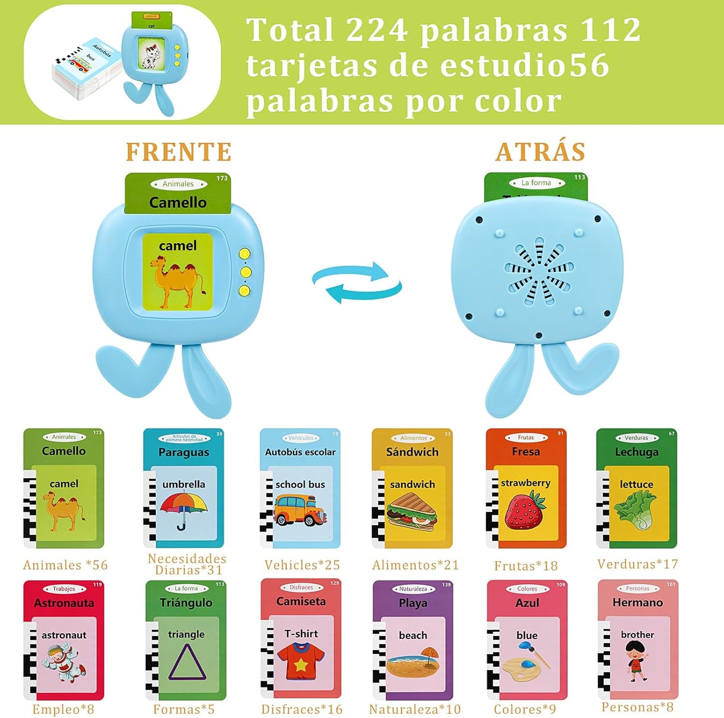 SpeakEasy™ |Lector Bilingüe Cartas de Aprendizaje + Regalo Pizarra LCD
