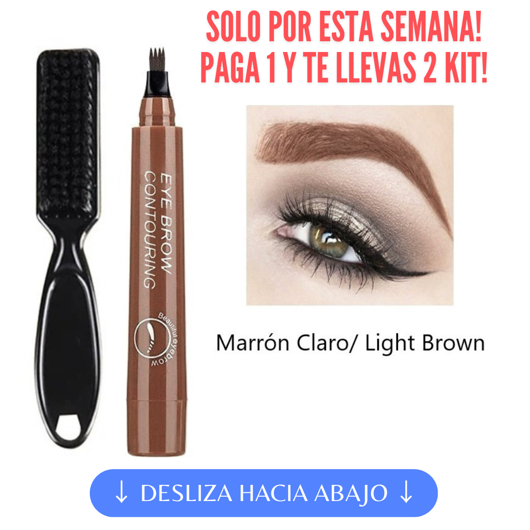 FineGlow™ | 2X1  Kit Lapiz Rellenador Cejas + Cepillo Difuminador