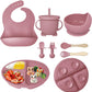 Kit de Utensilios de Silicona para Bebés de 8 Piezas