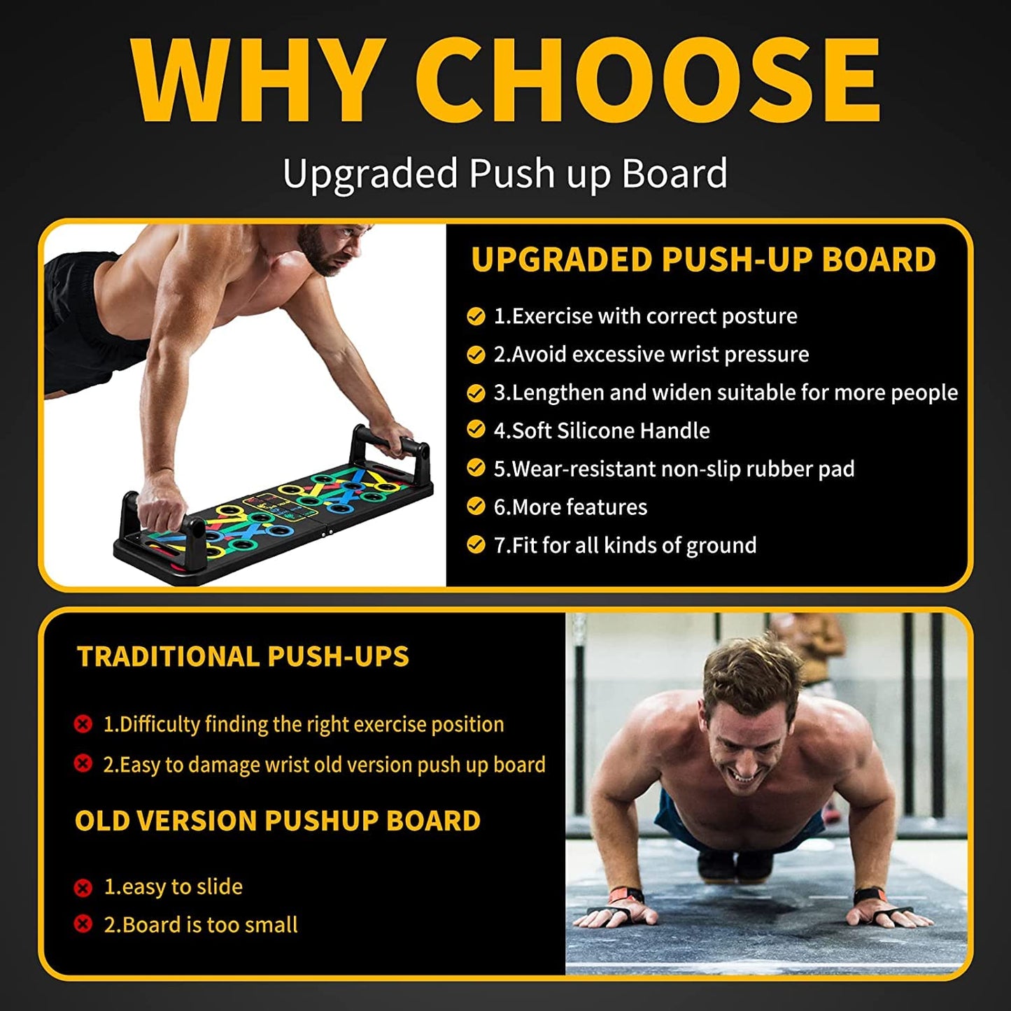 PushUps™ - Tabla Pechadas Sistema De Flexiones 15 en 1