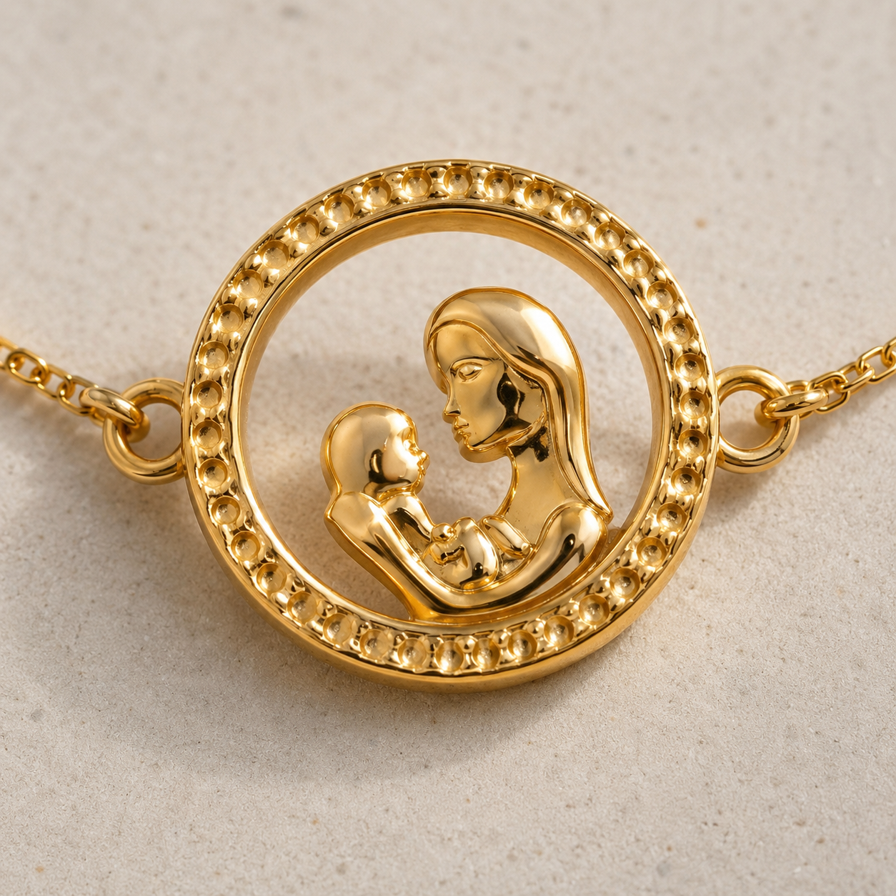 Guillo(Pulsera) Laminado Oro 14k Madre e Hijo