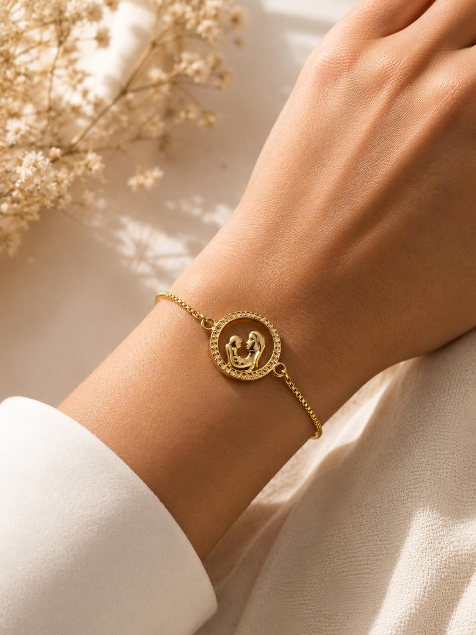 Guillo(Pulsera) Laminado Oro 14k Madre e Hijo