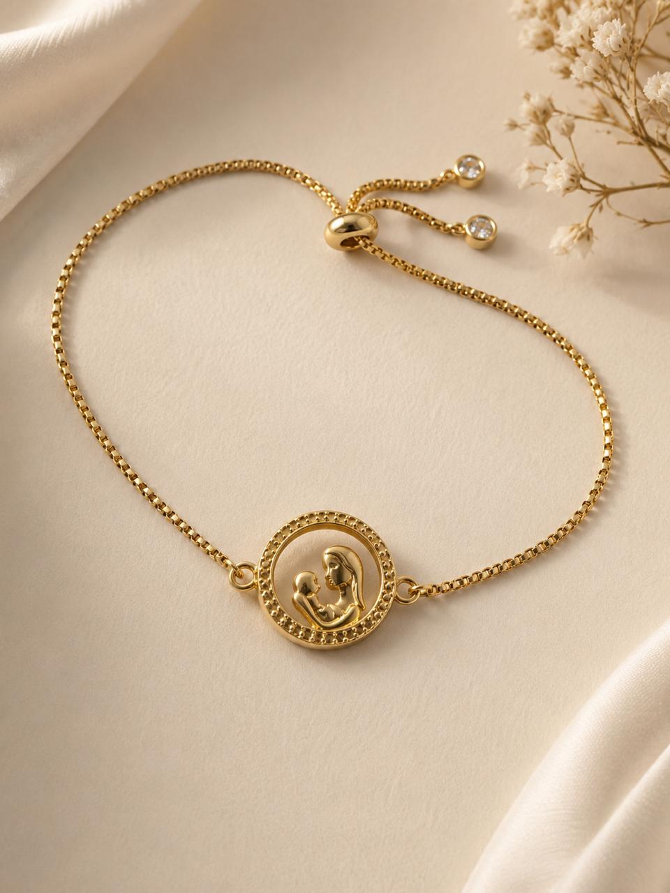 Guillo(Pulsera) Laminado Oro 14k Madre e Hijo