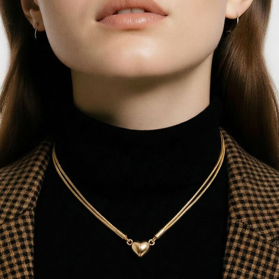 Elegante Collar Magnetico Corazon Eterno + Caja de regalo gratis✨