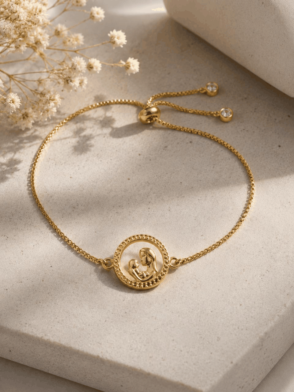 Guillo(Pulsera) Laminado Oro 14k Madre e Hijo