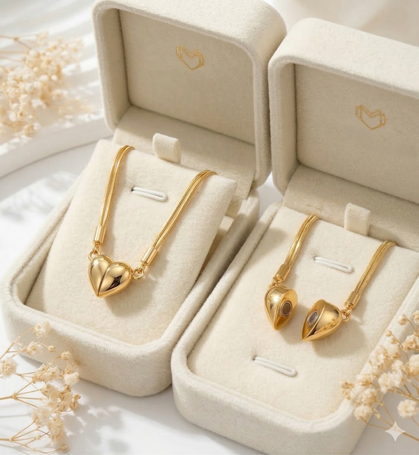 Elegante Collar Corazón Eterno Magnético
